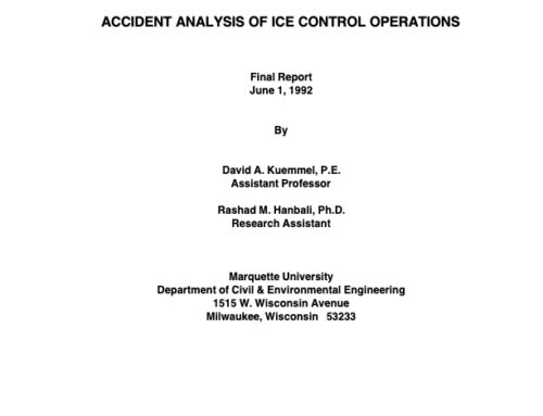 Accident Analysis of Ice Control Operations 1992
