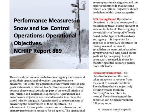 Performance Measures in Snow and Ice Control: Operational Objectives