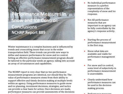Performance Measures in Snow and Ice Control: Conclusions